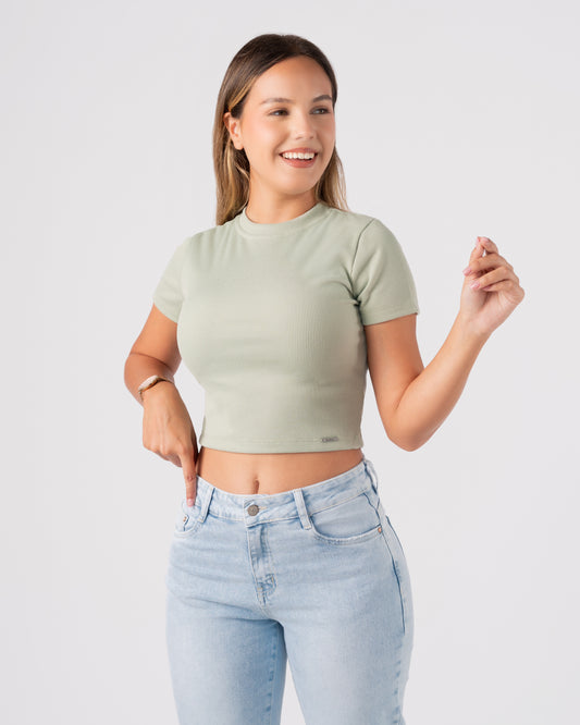 Polo Rib Chloe - Verde Manzana