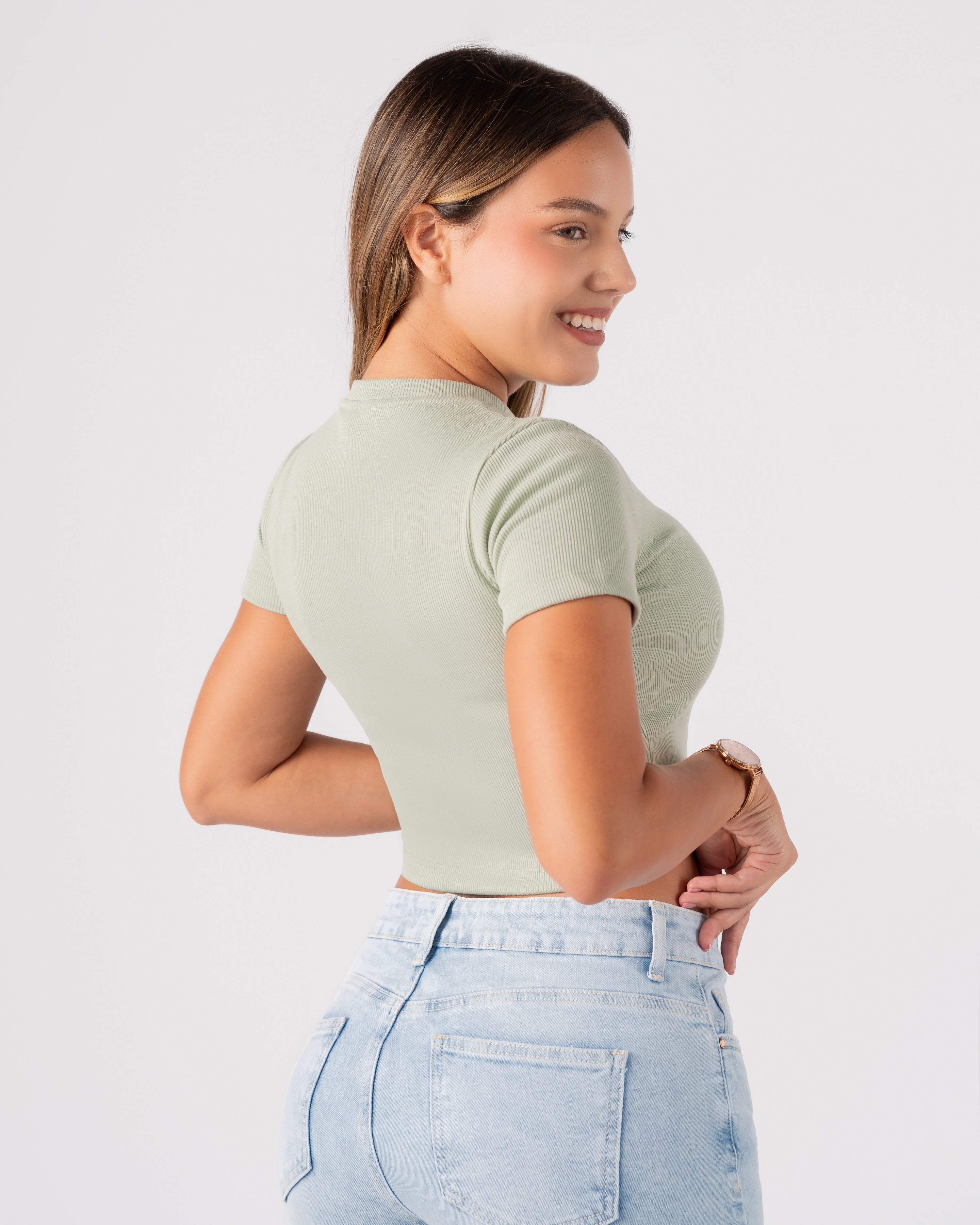 Polo Rib Chloe - Verde Manzana